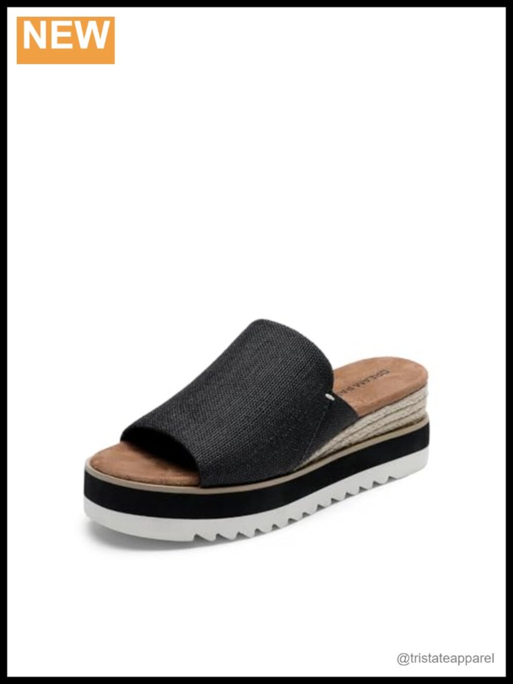 Platform Slip-On Espadrille Sandals Canvas Wedge Open Toe Slides